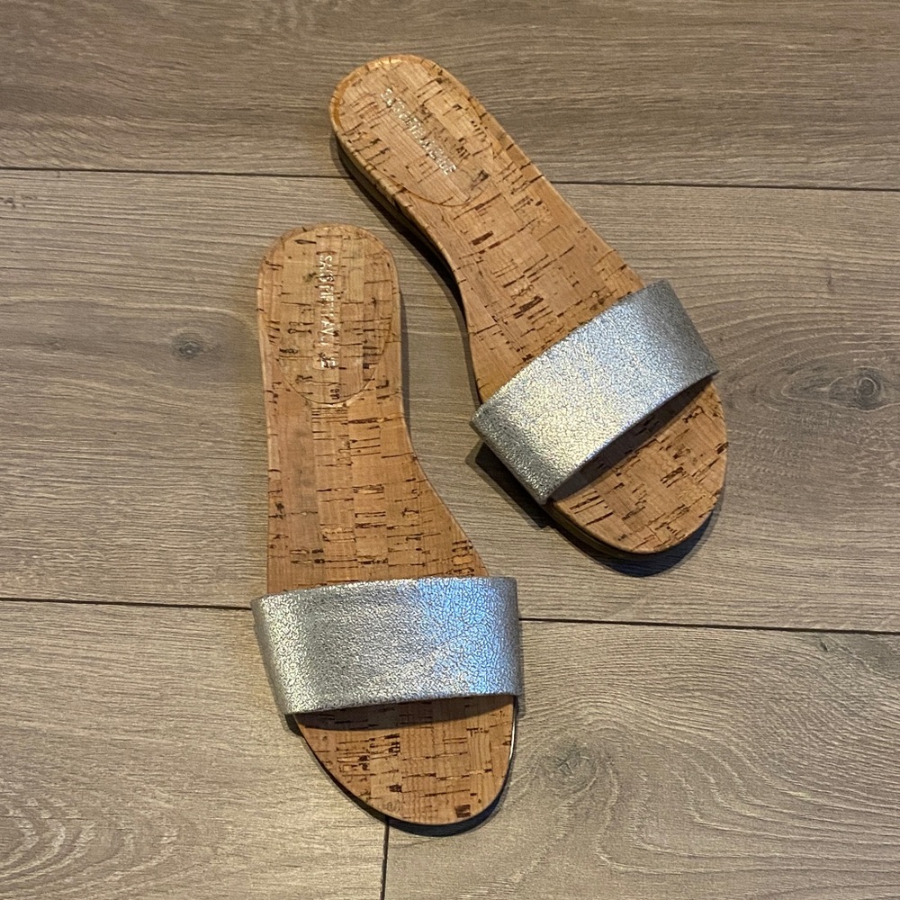 Saks Fifth Avenue Silver Cork Sandals